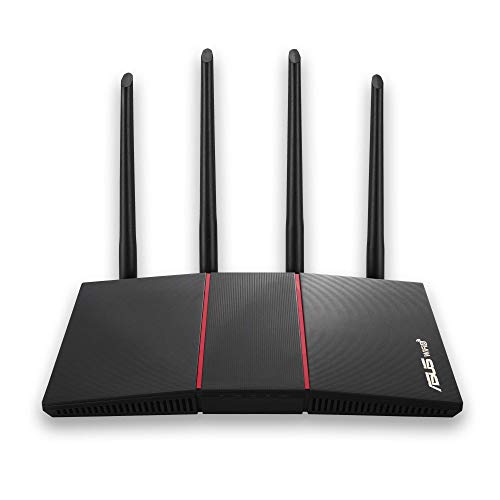 ASUS RT-AX55 (AX1800) Dual Band WiFi 6 Extendable Router, Subscription-Free Network Security, Instant Guard, Parental Controls, Built-in VPN, AiMesh Compatible, Gaming & Streaming, Smart Home